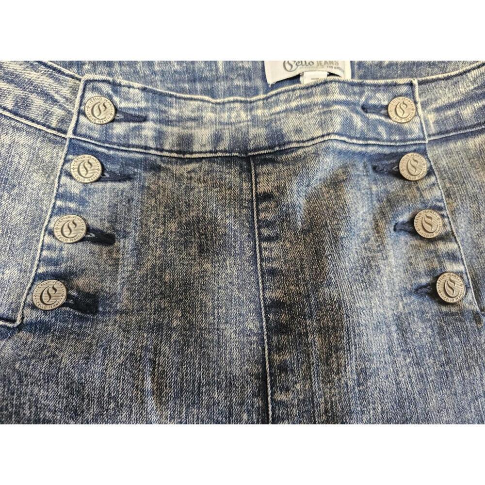 Cello Denim Jeans Pants Acid Wash High Waist Skinny Size 7 Jr Buttons Closer - Picture 5 of 16